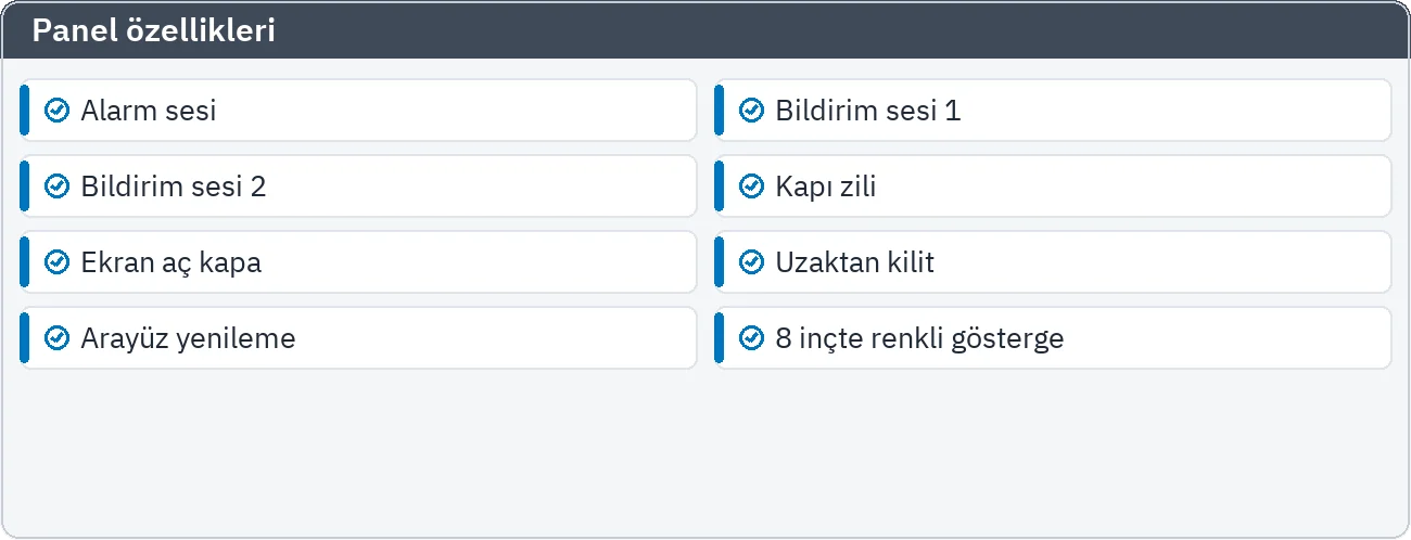 Panel güncelleme penceresi: ağ, kullanıcı ve panel ayarları