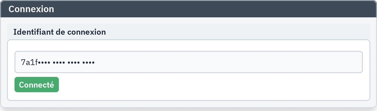 Connecté : le compte est rattaché au serveur