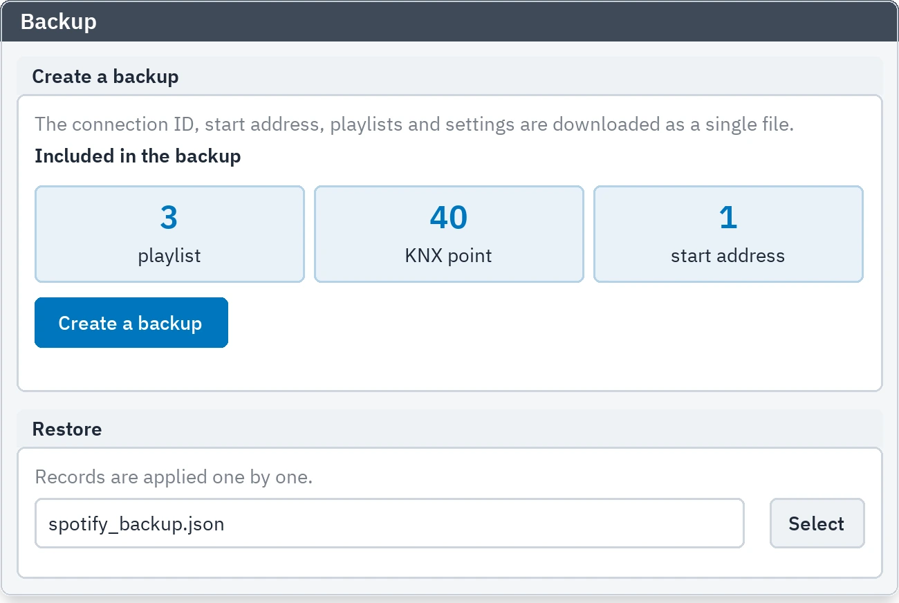 Backup: back up and restore cards